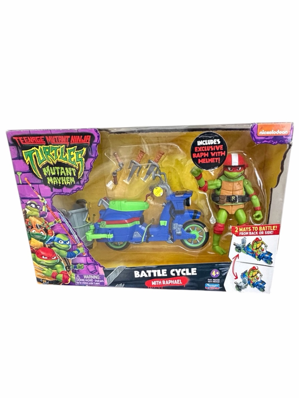 Playmates Toys Teenage Mutant Ninja Turtles Cycle Raphael Helmet Green Blue New